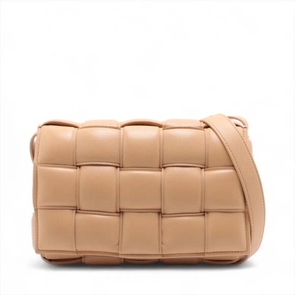Bottega Veneta Handbags - Bottega Veneta Maxi Intrecciato padded cassette Leather Shoulder bag Beige